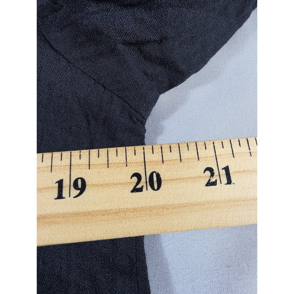 Eileen Fisher Shirt Dress Women Small Black Organic Gauze Cotton Roll Tab Pocket - Picture 4 of 6
